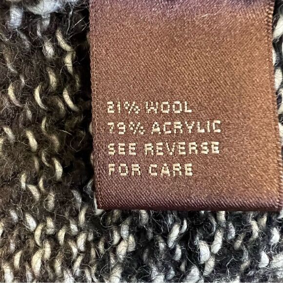 525 America Wool Blend Marled Knit Ombré Fit & Flare Peplum Wrap Cardigan, Med - Picture 12 of 15